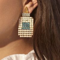 Wholesale Creative Alloy Diamond-studded Beads Pearl Earrings Nihaojewelry main image 3