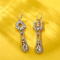 Vente En Gros Nouvelles Boucles D&#39;oreilles Longues Gouttes D&#39;eau En Diamant Oeil De Cheval Nihaojewelry main image 4