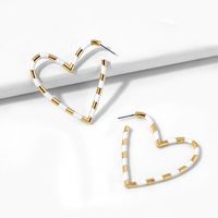 Wholesale Jewelry 1 Pair Fashion Multicolor Heart Shape Alloy Earrings main image 4