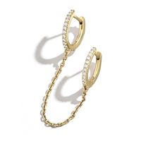 بيع بالجملة أزياء هندسية متعددة الألوان حجر الراين Chaincopper الأذن مشبك Nihaojewelry main image 4