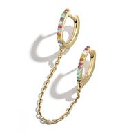 بيع بالجملة أزياء هندسية متعددة الألوان حجر الراين Chaincopper الأذن مشبك Nihaojewelry main image 5