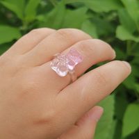 Europe And America Cross Border New Geometric Bear Ring Korean Ins Style Color Ring Girly Style Acrylic Jewelry For Women main image 3