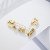 Wholesale Fashion Geometric Pin-shaped Circle Diamond Earrings Nihaojewelry main image 3