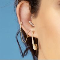 Fashion Heart Plating Inlaid Shell Copper Earrings main image 4