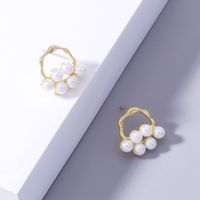 Fashion Special-shaped Geometric Pearl Copper Earrings Wholesale Nihaojewelry main image 3