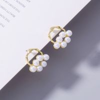 Fashion Special-shaped Geometric Pearl Copper Earrings Wholesale Nihaojewelry main image 4