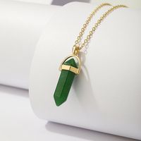 Wholesale New Multicolor Hexagonal Column Natural Stone Pendent Necklace Nihaojewelry main image 5