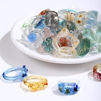 Wholesale Ornament Transparent Colorful Flower Ring Nihaojewelry main image 1
