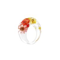 Wholesale Ornament Transparent Colorful Flower Ring Nihaojewelry main image 6