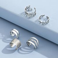 European And American New Geometric Leaves Ear Clip Unique Design Adjustable Opening Trendy Earrings Female Accessories main image 4