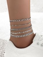 Wholesale Jewelry Simple Thick Snake Chain Anklet Five-piece Set Nihaojewelry main image 1