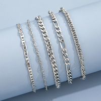 Wholesale Jewelry Simple Thick Snake Chain Anklet Five-piece Set Nihaojewelry main image 3