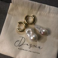 Fashion Irregular Titanium Steel Earrings Gold Plated Artificial Pearls Stainless Steel Earrings main image 4