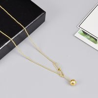 Fashion Korea Metal Ball Tassel Round Bead Chain Titanium Necklace Wholesale Nihaojewelry main image 5