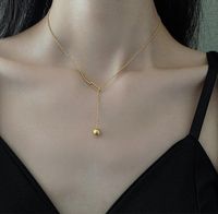 Fashion Korea Metal Ball Tassel Round Bead Chain Titanium Necklace Wholesale Nihaojewelry main image 6