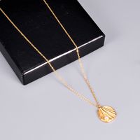 18k Korean New Simple Titanium Shell Pearl Necklace Wholesale Nihaojewelry main image 4