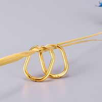 Wholesale Retro Style 18k Gold Plated Titanium Steel Round Wire Earrings Nihaojewelry main image 3