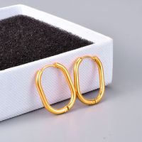 Wholesale Retro Style 18k Gold Plated Titanium Steel Round Wire Earrings Nihaojewelry main image 5