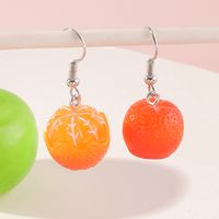 Wholesale Cute Simulation Three-dimensional Orange Peach Earrings Nihaojewelry sku image 1