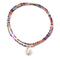 New Bohemian Colorful Miyuki Beads Shell Double Necklace Wholesale Nihaojewelry sku image 1