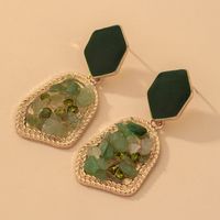 Wholesale Retro Inlaid Gravel Geometric Earrings Nihaojewelry sku image 3