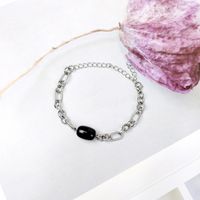 European And American Simple New Stainless Steel Titanium Steel Natural Agate Stone Couple Bracelet Men And Women Jewelry Wholesale Foreign Trade Exclusive sku image 1