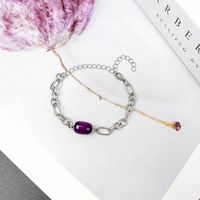 European And American Simple New Stainless Steel Titanium Steel Natural Agate Stone Couple Bracelet Men And Women Jewelry Wholesale Foreign Trade Exclusive sku image 2