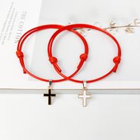 Alloy Cross Wax Rope Simple Couple Bracelet A Pair Jewelry Wholesale Nihaojewelry sku image 2