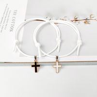 Alloy Cross Wax Rope Simple Couple Bracelet A Pair Jewelry Wholesale Nihaojewelry sku image 5