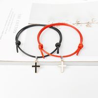 Alloy Cross Wax Rope Simple Couple Bracelet A Pair Jewelry Wholesale Nihaojewelry sku image 3