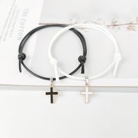 Alloy Cross Wax Rope Simple Couple Bracelet A Pair Jewelry Wholesale Nihaojewelry sku image 4