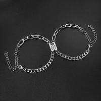 Stainless Steel Sun Moon Letter Simple Couple Bracelet A Pair Jewelry Wholesale Nihaojewelry sku image 2