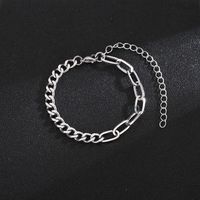 Europäische Und Amerikanische Neue Mode Einfache Gefräste Edelstahl Kette Armband Herren-und Damen Schmuck Großhandel Außenhandel sku image 1