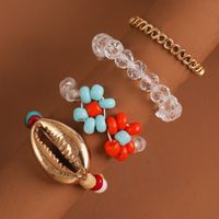 Crystal Hand-woven Color Rice Beads Shell Ring Set Wholesale Jewelry Nihaojewelry sku image 1