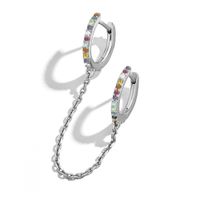 En Gros Mode Géométrique Multicolore Strass Chaincopper Boucle D'oreille Nihaojewelry sku image 2
