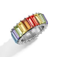 Luxurious Rectangle Glass Alloy Wholesale Rings sku image 4