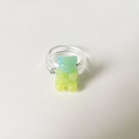 Europe And America Cross Border New Geometric Bear Ring Korean Ins Style Color Ring Girly Style Acrylic Jewelry For Women sku image 4