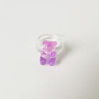 Europe And America Cross Border New Geometric Bear Ring Korean Ins Style Color Ring Girly Style Acrylic Jewelry For Women sku image 8