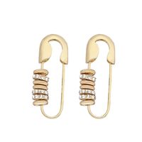 Wholesale Fashion Geometric Pin-shaped Circle Diamond Earrings Nihaojewelry sku image 4