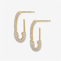 Wholesale Nuevos Pendientes De Diamantes Con Alfileres En Forma De U Nihaojewelry sku image 1