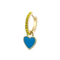 Fashion Heart Plating Inlaid Shell Copper Earrings sku image 7