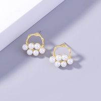 Fashion Special-shaped Geometric Pearl Copper Earrings Wholesale Nihaojewelry sku image 1