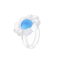 Wholesale Ornament Transparent Colorful Flower Ring Nihaojewelry sku image 3
