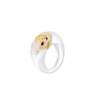 Wholesale Ornament Transparent Colorful Flower Ring Nihaojewelry sku image 6