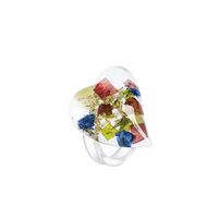 Wholesale Ornament Transparent Colorful Flower Ring Nihaojewelry sku image 8