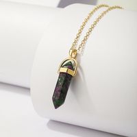 Wholesale New Multicolor Hexagonal Column Natural Stone Pendent Necklace Nihaojewelry sku image 4