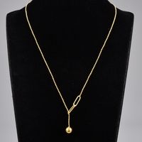 Fashion Korea Metal Ball Tassel Round Bead Chain Titanium Necklace Wholesale Nihaojewelry sku image 1