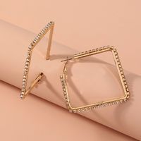 Wholesale Simple Geometric Square Rhinestone Earrings Nihaojewelry sku image 1