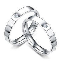 Japanese And Korean Fashion Titanium Steel Diamond-studded Ring Rhinestone Ring Personalized Creative Stainless Steel Couple Rhinestone Ring Female European And American Jewelry Wholesale sku image 1