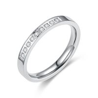 Korean Simple Fashion Diamond Stainless Steel Ring Wholesale Nihaojewelry sku image 1